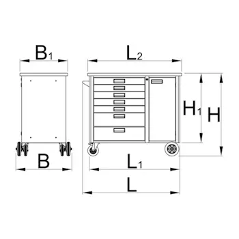 Unior kolica za alat HERCULES sa 7 fioka i 3 police 940H4-4 Unior kolica za alat HERCULES sa 7 fioka i 3 police 940H4-4