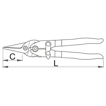 Unior makaze za lim PELIKAN, zglobne leve 591L-PLUS/3DP 615044-1