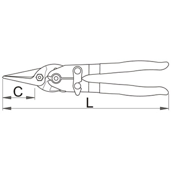 Unior makaze za lim PELIKAN, zglobne desne 591R-PLUS/3DP 615043-1