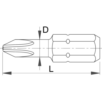 Unior nastavak krstasti PH2 3/1 6463TINC6.3 604692 -3