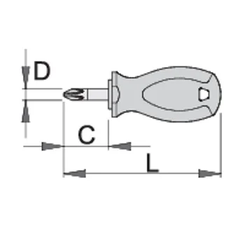 Unior odvijač krstasti kratki PH 626TBI PH1x25 612830-1