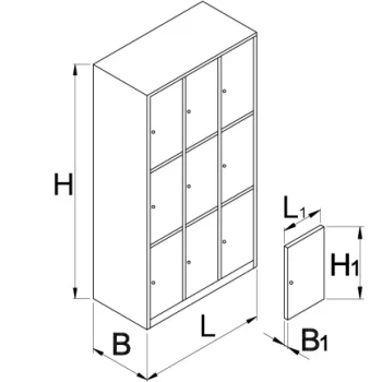 Unior garderobni orman 9 pregrada 950/9 617116 Unior garderobni orman 9 pregrada 950/9 617116