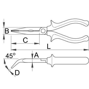 Unior klešta špicasta savijena 512/4G 608720-1