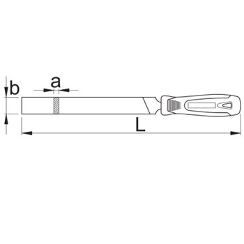 Unior turpija pljosnata sa drškom fina 375mm 760HS 612999-1