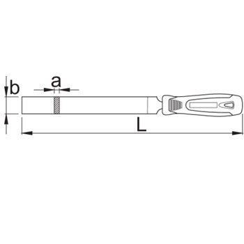 Unior turpija pljosnata za drvo sa ručkom polufina 200mm 767H1/2S 613038-1