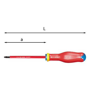 USAG set izolovanih odvijača 1000V ravni, krstasti Phillips i Pozidriv 8/1 091 SH8 U00910106-4