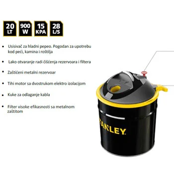 Stanley  usisivač za pepeo SXVC20TPE-1