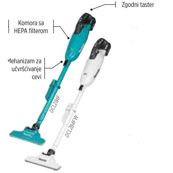 Makita akumulatorski usisivač DCL284FZ-1