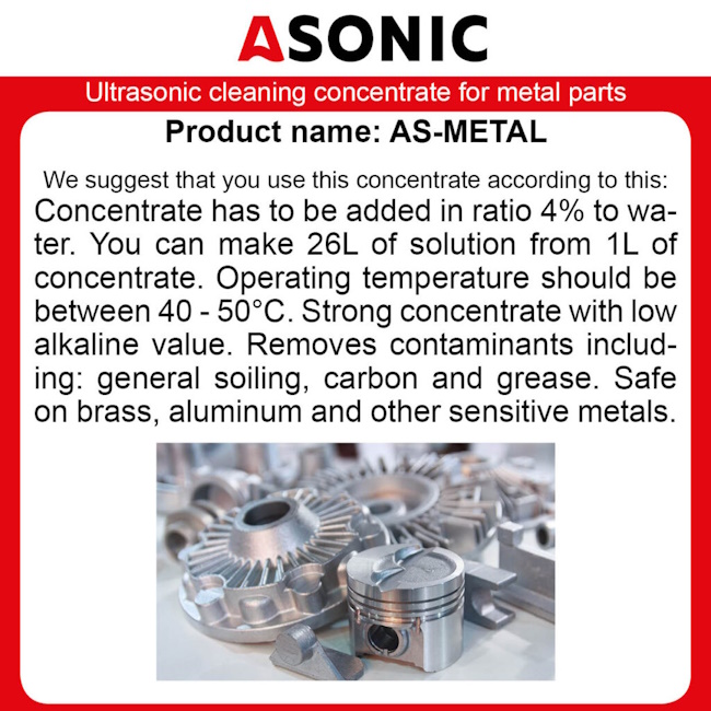 Asonic ultrazvučni koncentrat za čišćenje 5l AS-METAL-5 Asonic ultrazvučni koncentrat za čišćenje 5l AS-METAL-5