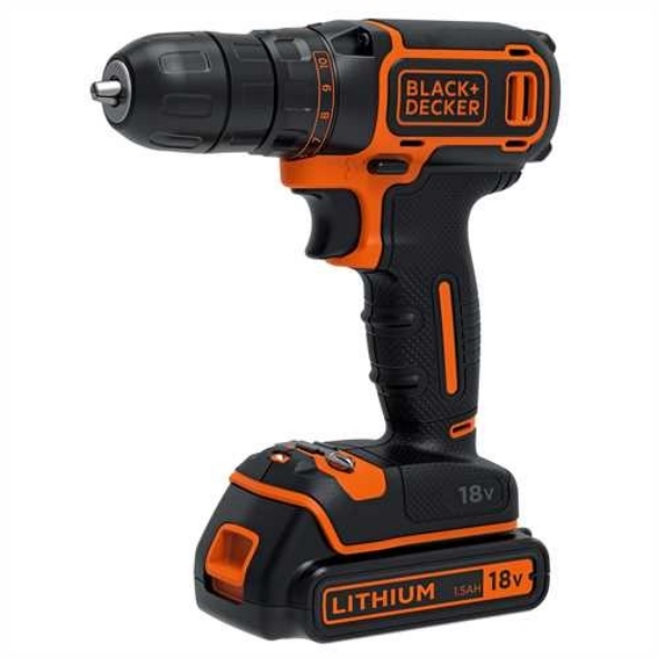 Black and Decker akumulatorska bušilica-odvijač BDCDC18K + poklon garnitura pribora A7200