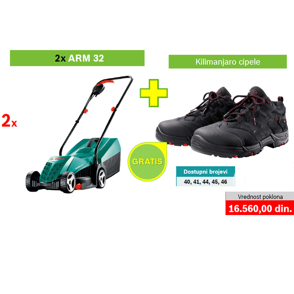 2 x Bosch kosilica za travu ARM 32 + POKLON Kilimanjaro cipele  0600885B03