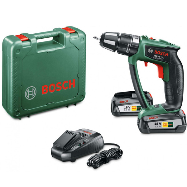 Bosch akumulatorska dvobrzinska vibraciona bušilica-odvrtač PSB 18 LI-2 Ergonomic 06039B0301