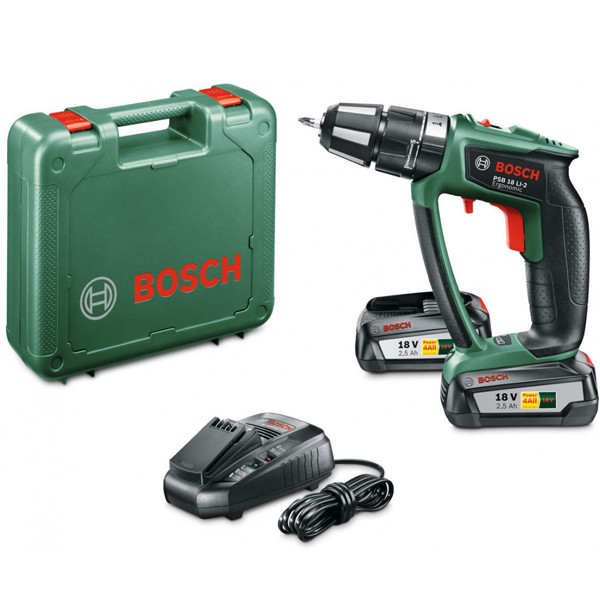 Bosch akumulatorska dvobrzinska vibraciona bušilica-odvrtač PSB 18 LI-2 Ergonomic 06039B0301 Bosch akumulatorska dvobrzinska vibraciona bušilica-odvrtač PSB 18 LI-2 Ergonomic 06039B0301