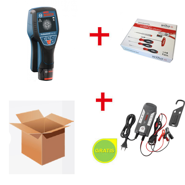 Bosch detektor D-tect 120 Professional + Set WIHA ručnog alata + POKLON Bosch punjač akumulatora C3 0601081300