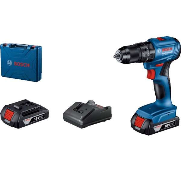 Bosch akumulatorska vibraciona bušilica-odvrtač GSB 185-Li Professional, 18V, 2x2,0 Ah + kofer 06019K3100