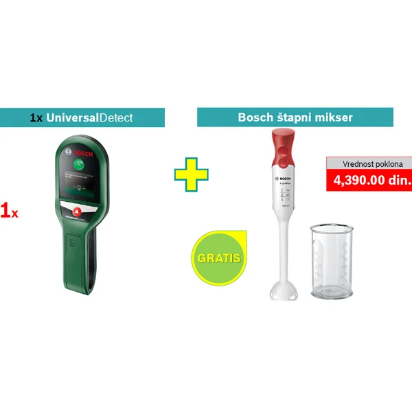 Bosch digitalni detektor UniversalDetect + POKLON Bosch štapni mikser Bosch digitalni detektor UniversalDetect + POKLON Bosch štapni mikser