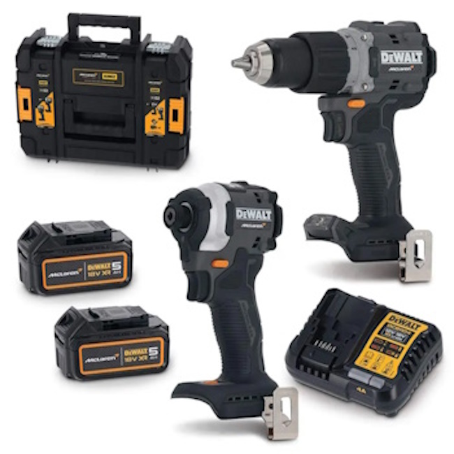 DeWalt set aku alata McLaren udarna bušilica/odvijač DCD85M + udarni odvijač DCF85M 18V DCK200MP2T