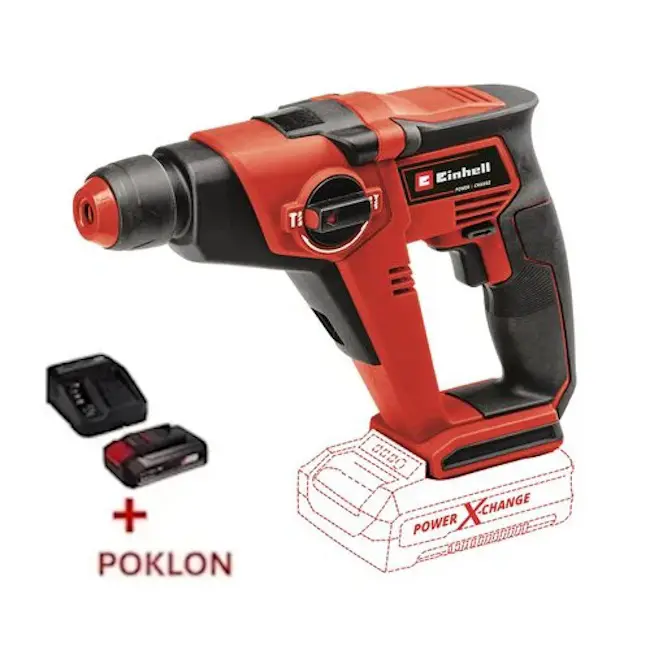 Einhell akumulatorska čekić bušilica TE-HD 18/12 Li 4513970 + POKLON Einhell starter kit Power X-Change 18V 2.5Ah 4512097