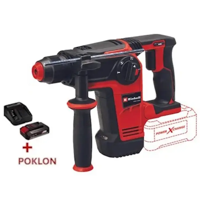 Einhell PROFESSIONAL akumulatorska čekić bušilica TP-HD 18/26 Li BL 4514265 + POKLON Einhell starter kit Power X-Change 18V 2.5Ah 4512097 Einhell PROFESSIONAL akumulatorska čekić bušilica TP-HD 18/26 Li BL 4514265 + POKLON Einhell starter kit Power X-Change 18V 2.5Ah 4512097