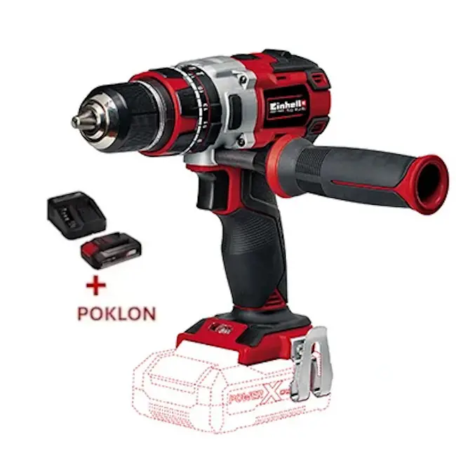 Einhell PROFESSIONAL akumulatorska udarna bušilica Power X-Change TE-CD 18 Li-i BL 4513860 + POKLON Einhell starter kit Power X-Change 18V 2.5Ah 4512097 Einhell PROFESSIONAL akumulatorska udarna bušilica Power X-Change TE-CD 18 Li-i BL 4513860 + POKLON Einhell starter kit Power X-Change 18V 2.5Ah 4512097