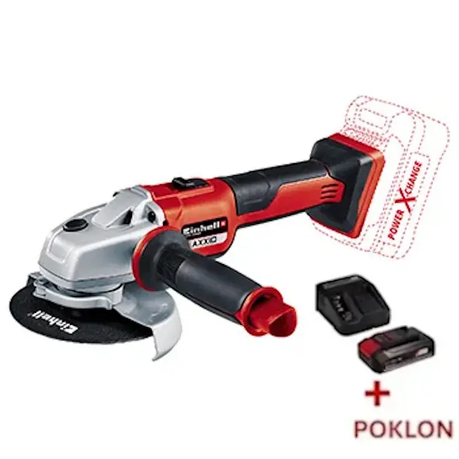 Einhell PROFESSIONAL akumulatorska ugaona brusilica Power X-Change AXXIO 18/125 4431140 + POKLON Einhell starter kit Power X-Change 18V 2.5Ah 4512097