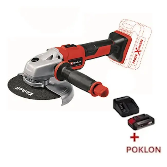 Einhell PROFESSIONAL akumulatorska ugaona brusilica AXXIO TE-AG 18/150 Li BL + POKLON Einhell starter kit Power X-Change 18V 2.5Ah 4512097