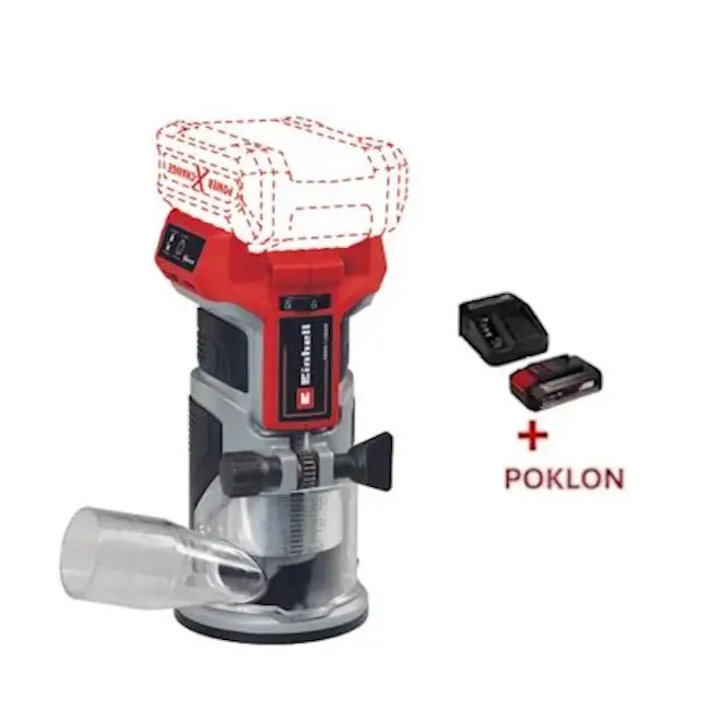 Einhell PROFESSIONAL akumulatorska jednoručna glodalica TP-ET 18 Li BL 4350412 + POKLON Einhell starter kit Power X-Change 18V 2.5Ah 4512097 Einhell PROFESSIONAL akumulatorska jednoručna glodalica TP-ET 18 Li BL 4350412 + POKLON Einhell starter kit Power X-Change 18V 2.5Ah 4512097