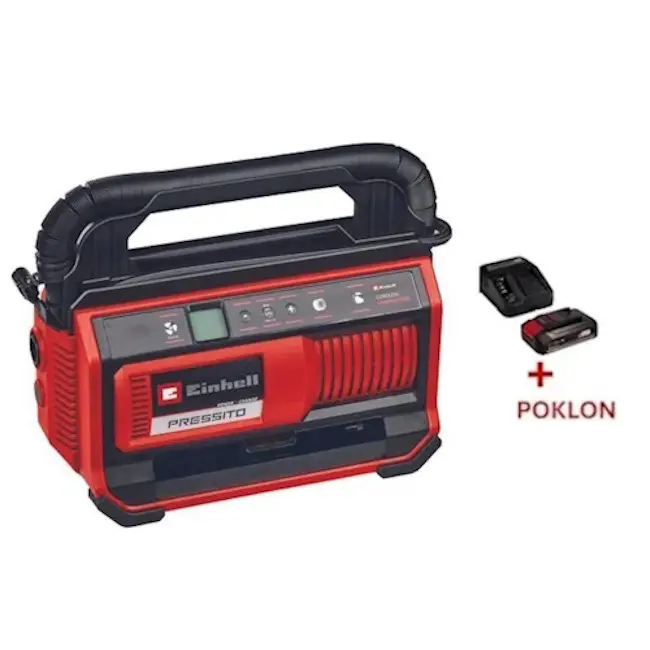 Einhell akumulatorski kompresor PRESSITO 18/25 + POKLON Einhell starter kit Power X-Change 18V 2.5Ah 4512097 Einhell akumulatorski kompresor PRESSITO 18/25 + POKLON Einhell starter kit Power X-Change 18V 2.5Ah 4512097