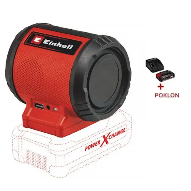 Einhell akumulatorski Bluetooth zvučnik TC-SR 18 Li BT + Poklon Einhell starter kit Power X-Change 18V 2.5Ah Einhell akumulatorski Bluetooth zvučnik TC-SR 18 Li BT + Poklon Einhell starter kit Power X-Change 18V 2.5Ah