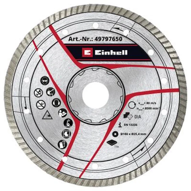 Einhell by KWB dijamantna rezna ploča 180x25.4mm Turbo 49797650 Einhell by KWB dijamantna rezna ploča 180x25.4mm Turbo 49797650
