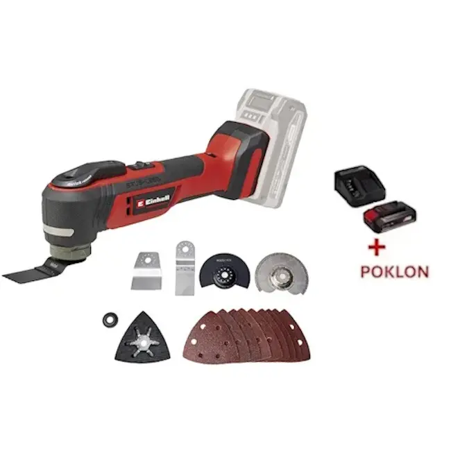 Einhell PROFESSIONAL multifunkcionalni alat TP-MG 18 Li BL 4465190 + POKLON Einhell starter kit Power X-Change 18V 2.5Ah 4512097 Einhell PROFESSIONAL multifunkcionalni alat TP-MG 18 Li BL 4465190 + POKLON Einhell starter kit Power X-Change 18V 2.5Ah 4512097