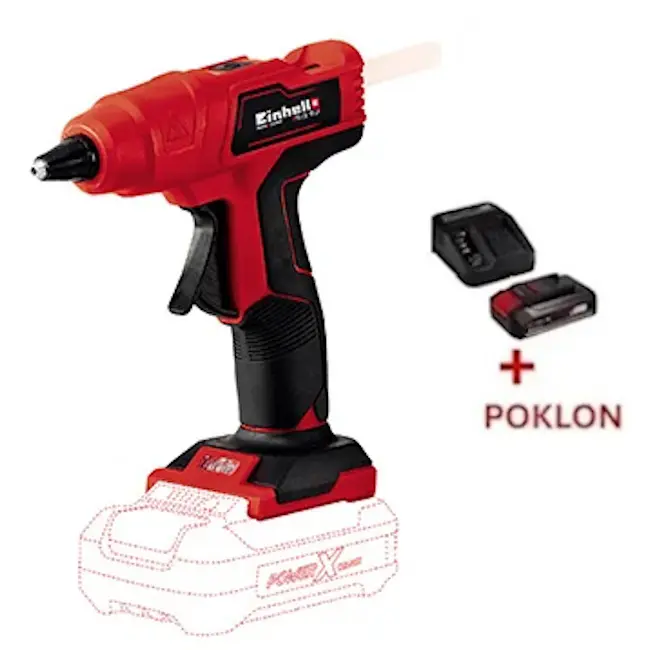 Einhell akumulatorski pištolj za vruće lepljenje Power X-Change TE-CG 18 Li 4522200 + Poklon Einhell starter kit Power X-Change 18V 2.5Ah Einhell akumulatorski pištolj za vruće lepljenje Power X-Change TE-CG 18 Li 4522200 + Poklon Einhell starter kit Power X-Change 18V 2.5Ah