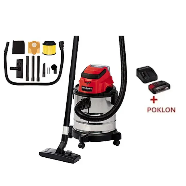 Einhell akumulatorski usisivač za suvo/mokro Power X-Change TC-VC 18/20 Li S 2347130 + POKLON Einhell starter kit Power X-Change 18V 2.5Ah 4512097 Einhell akumulatorski usisivač za suvo/mokro Power X-Change TC-VC 18/20 Li S 2347130 + POKLON Einhell starter kit Power X-Change 18V 2.5Ah 4512097