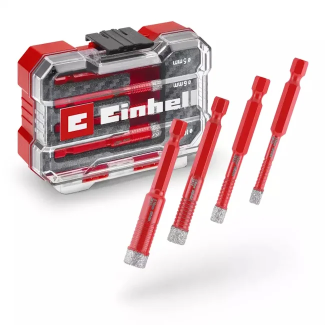 Einhell XS-CASE set dijamantskih burgija za keramiku E6.3-1/4 Einhell XS-CASE set dijamantskih burgija za keramiku E6.3-1/4