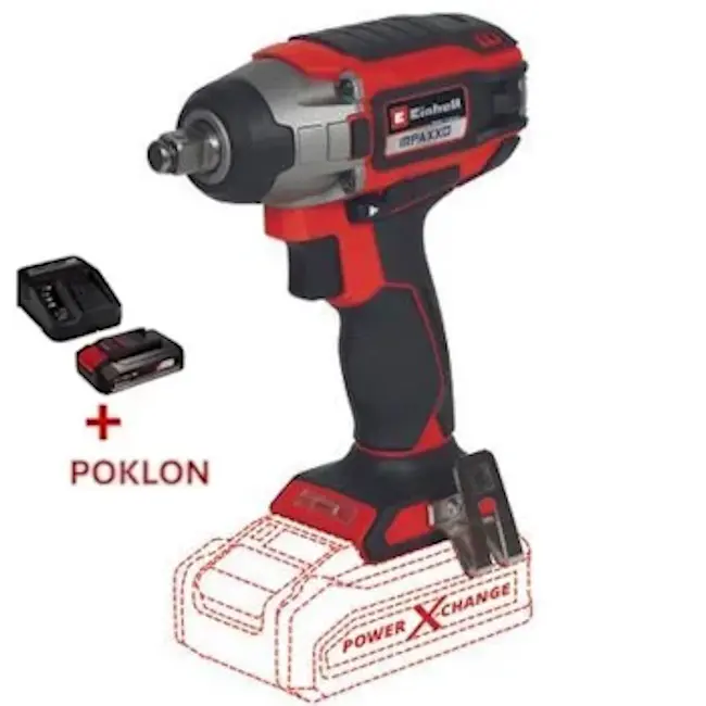 Einhell PROFESSIONAL udarni odvijač IMPAXXO 18/230 4510080 + POKLON Einhell starter kit Power X-Change 18V 2.5Ah 4512097 Einhell PROFESSIONAL udarni odvijač IMPAXXO 18/230 4510080 + POKLON Einhell starter kit Power X-Change 18V 2.5Ah 4512097