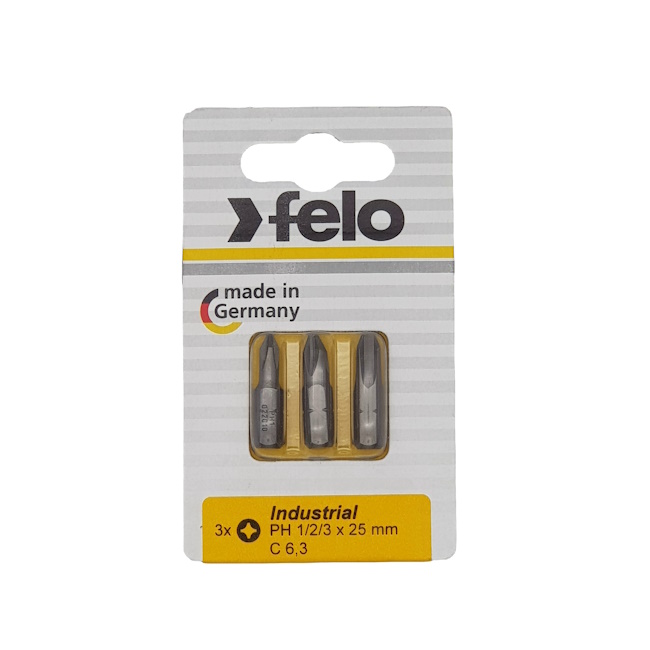 Felo set bitova Industrial Phillips PH1/PH2/PH3 x 25 3/1 02293116 Felo set bitova Industrial Phillips PH1/PH2/PH3 x 25 3/1 02293116