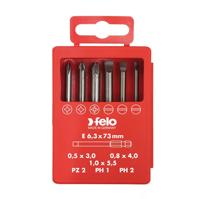 Felo set bitova Industrial Bit-box Profi 73mm SL/PH/PZ 6/1 03092716