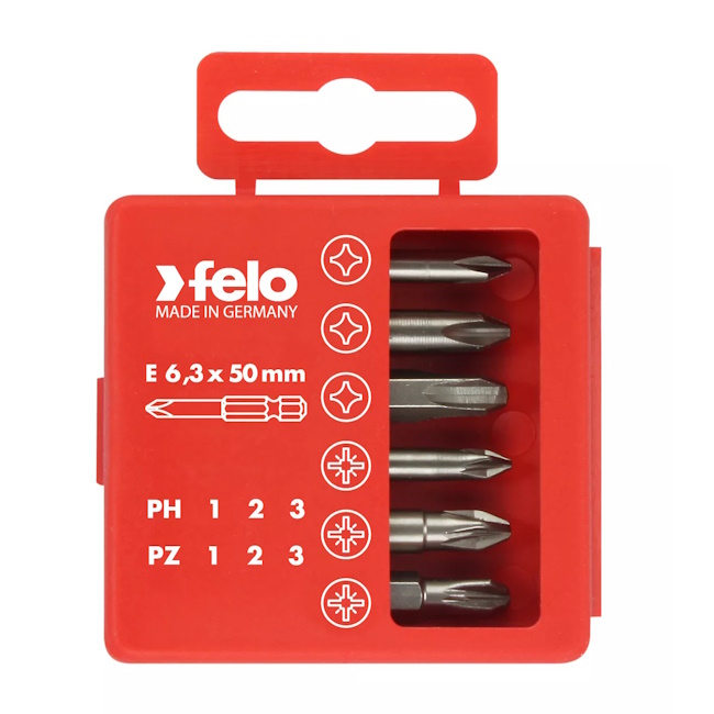 Felo set bitova Industrial Bit-box Profi 50mm PH/PZ 6/1 03291516