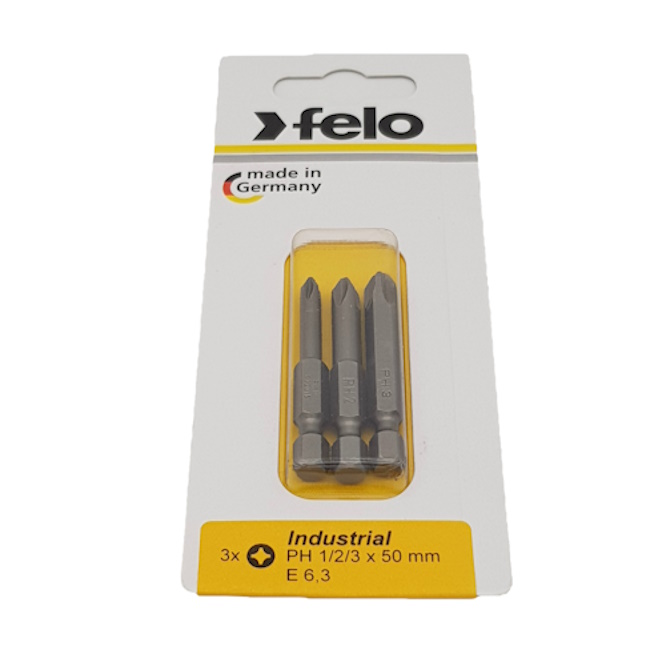 Felo set bitova Industrial Phillips PH1/PH2/PH3 x 50 3/1 03293116 Felo set bitova Industrial Phillips PH1/PH2/PH3 x 50 3/1 03293116