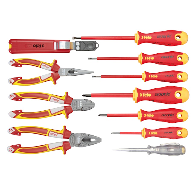 Felo set dielektričnih alata Ergonic VDE sa kleštima i testerom 11/1 41391104 Felo set dielektričnih alata Ergonic VDE sa kleštima i testerom 11/1 41391104
