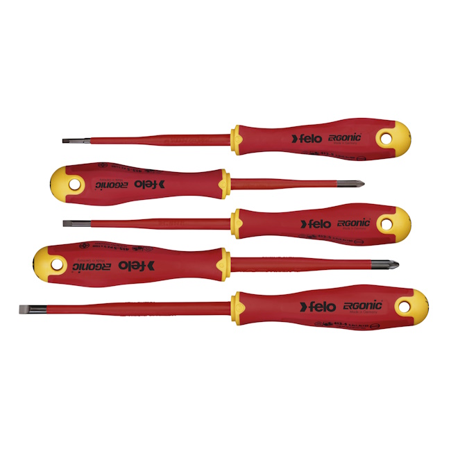 Felo set dielektričnih šrafcigera Ergonic VDE E-slim SL/PZ 5/1 41385398 Felo set dielektričnih šrafcigera Ergonic VDE E-slim SL/PZ 5/1 41385398
