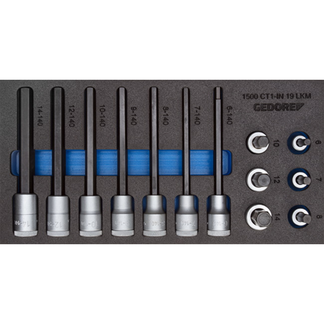 Gedore set nasadnih ključeva inbusa i TORX nastavaka 1/2″ u 1/3 CT modulu 15/1 1500 CT1-IN 19 LKM Gedore set nasadnih ključeva inbusa i TORX nastavaka 1/2″ u 1/3 CT modulu 15/1 1500 CT1-IN 19 LKM