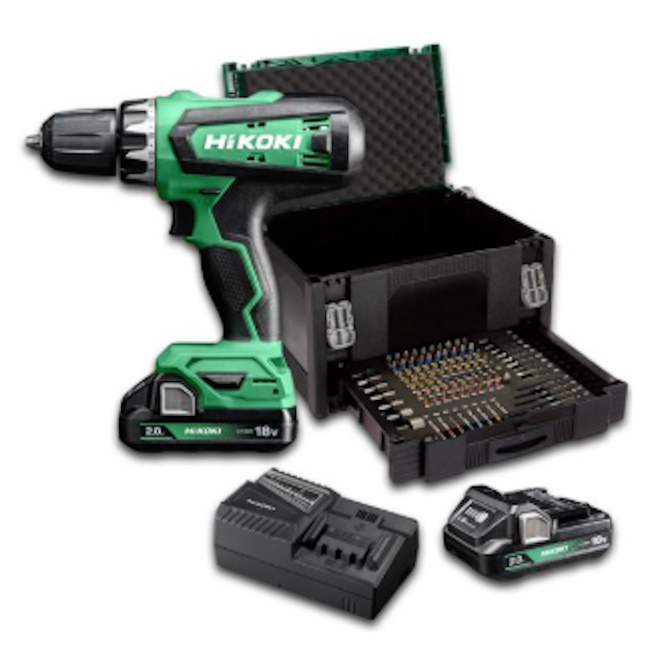 Hikoki aku bušilica 18V 2x2.0Ah sa 100-delnim setom pribora u koferu DS18DF-WKZ1 Hikoki aku bušilica 18V 2x2.0Ah sa 100-delnim setom pribora u koferu DS18DF-WKZ1