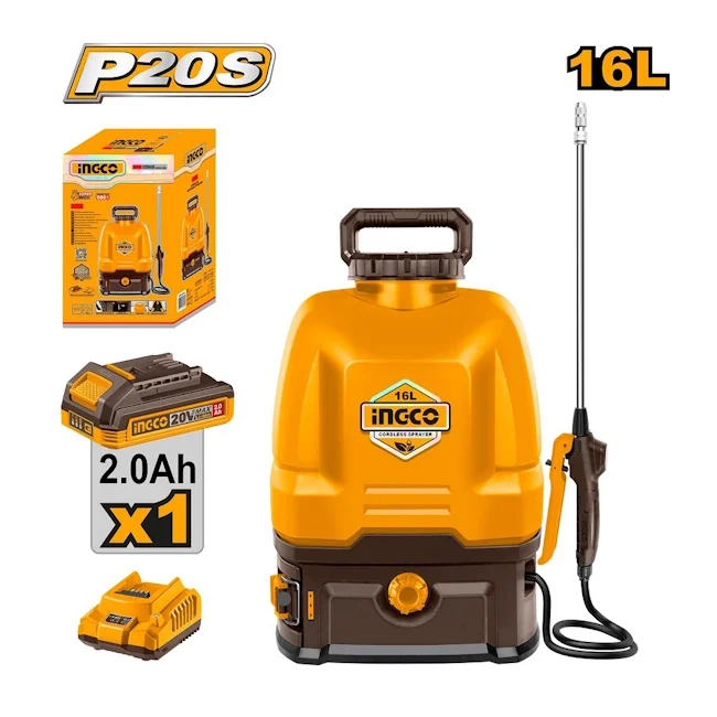 Ingco aku leđna prskalica 20V 2.0Ah 16L CSPLI20162 Ingco aku leđna prskalica 20V 2.0Ah 16L CSPLI20162