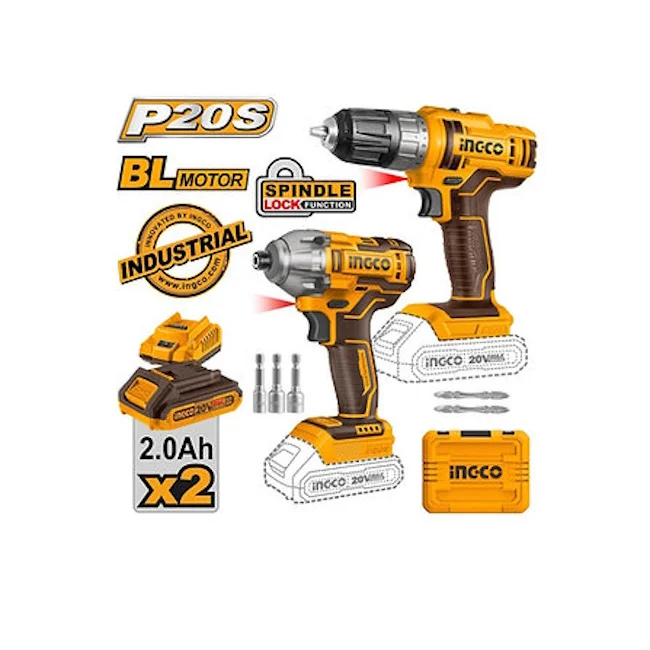 Ingco aku set bušilica 45Nm i odvijač 170Nm COSLI230708 Ingco aku set bušilica 45Nm i odvijač 170Nm COSLI230708