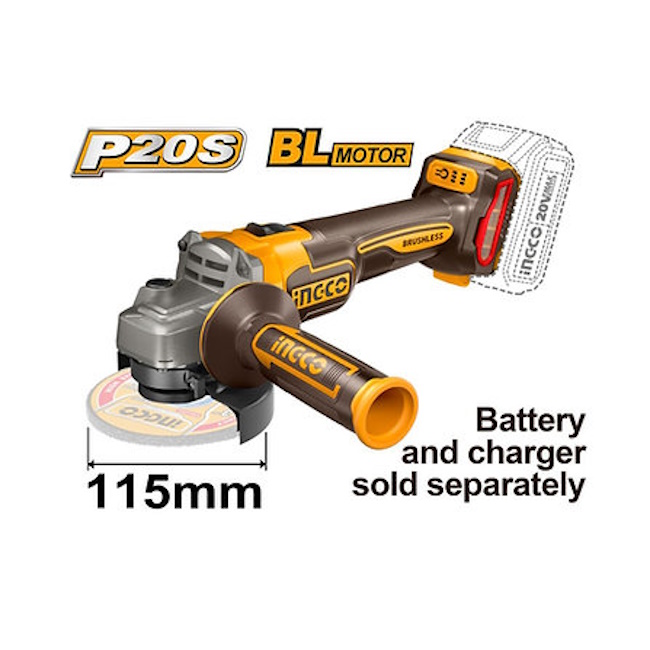 Ingco aku ugaona brusilica 115mm 9000o CAGLI21154 Ingco aku ugaona brusilica 115mm 9000o CAGLI21154