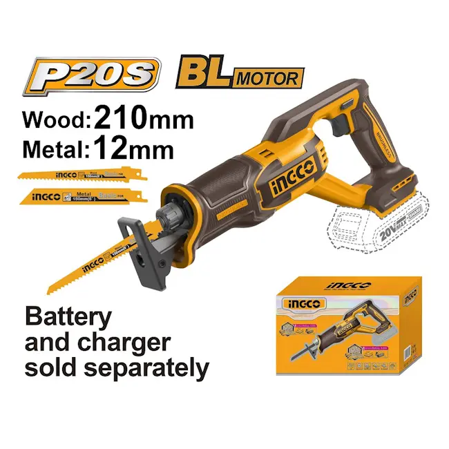 Ingco akumulatorska sabljasta testera 20V CRSLI2108