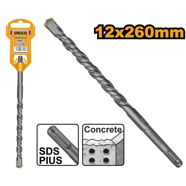 Ingco SDS+ burgija za beton 12x260mm DBH1211203 Ingco SDS+ burgija za beton 12x260mm DBH1211203
