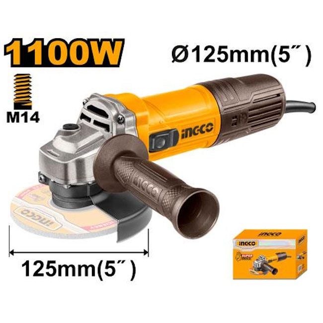 Ingco električna ugaona brusilica 125mm 1100W AG110028 Ingco električna ugaona brusilica 125mm 1100W AG110028