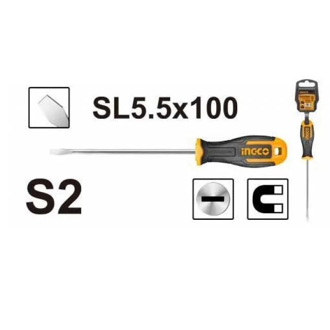 Ingco odvijač ravni 5.5x100mm HS685100 Ingco odvijač ravni 5.5x100mm HS685100